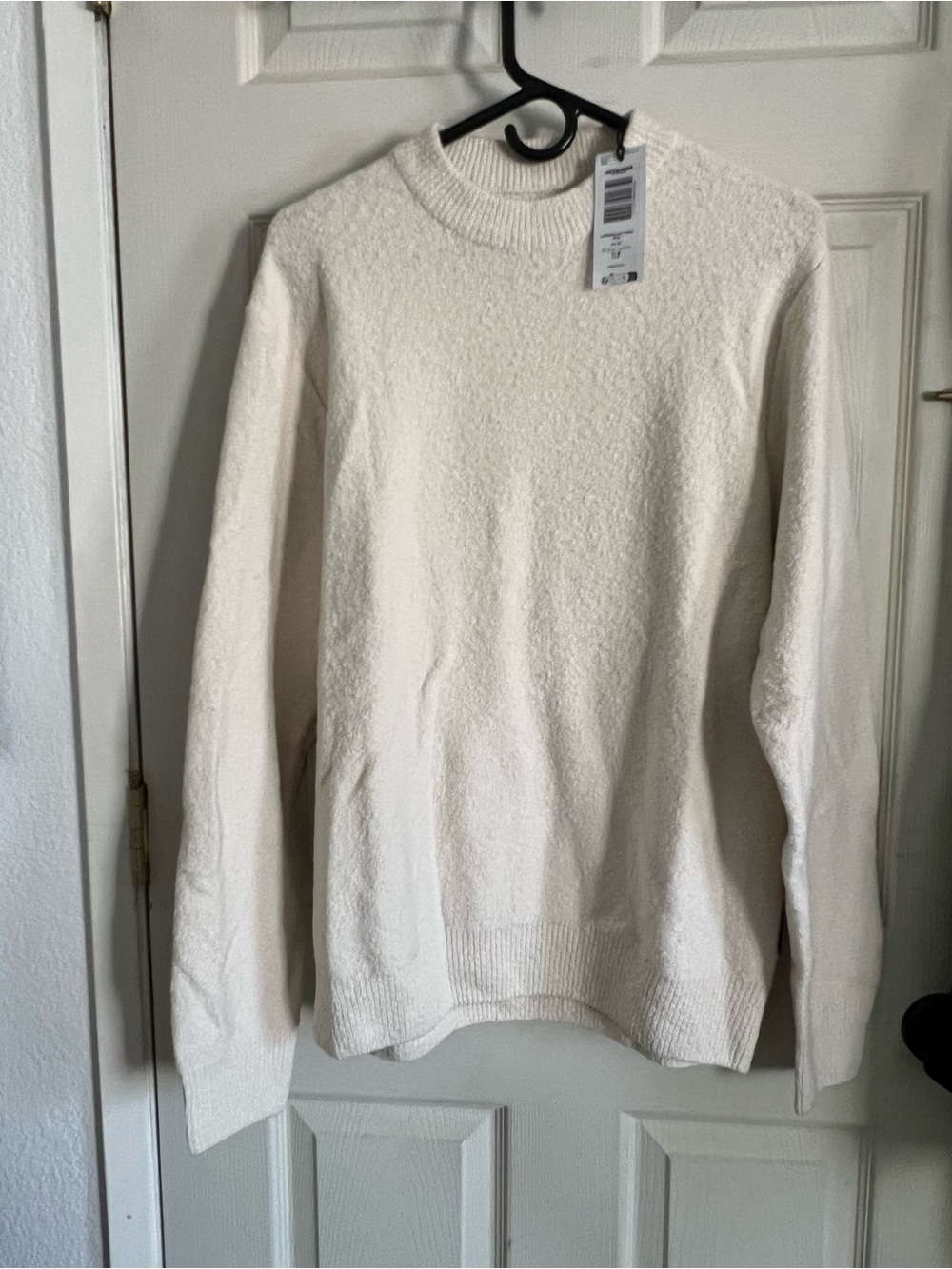 Jack and Jones Boucle Cream Crewneck Textured Sweater M